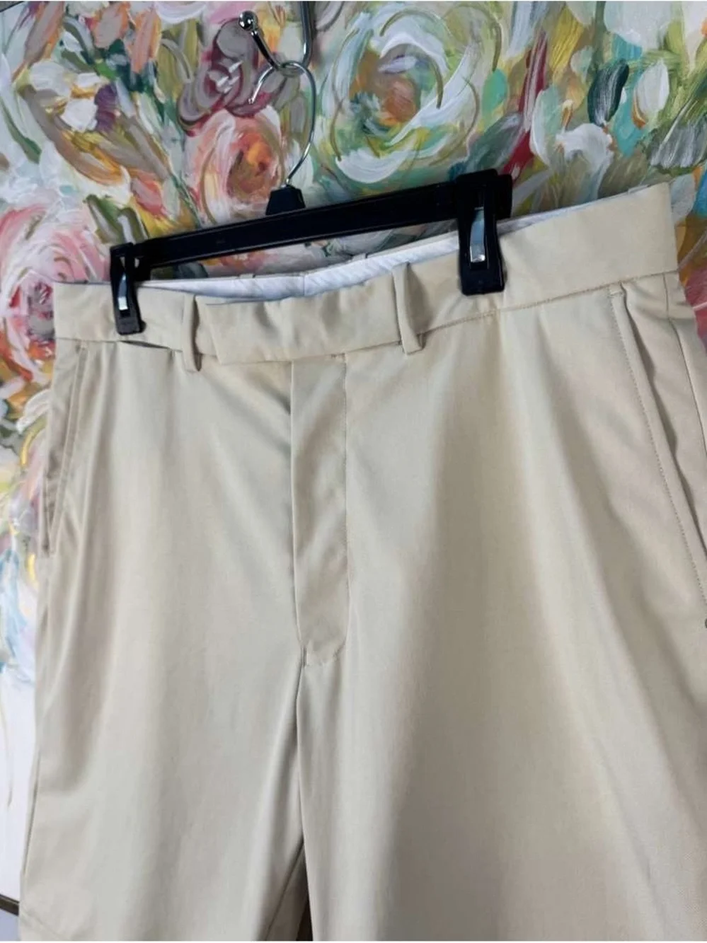 RLX Ralph Lauren Golf Shorts Men 34 Beige Performance Stretch Flat Front